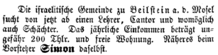 Anzeige 1864