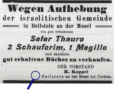 Anzeige israelitische Gemeinde